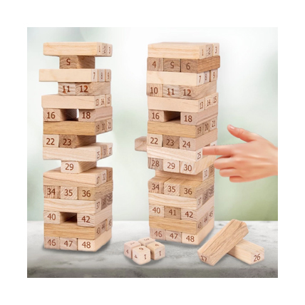 Ratnas Indoor Game Wooden Tower With Number